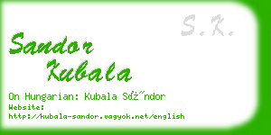 sandor kubala business card